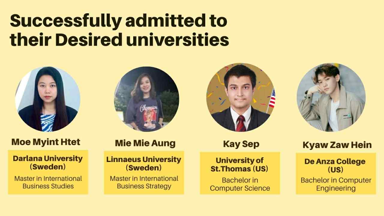 Successful student admissions showcase